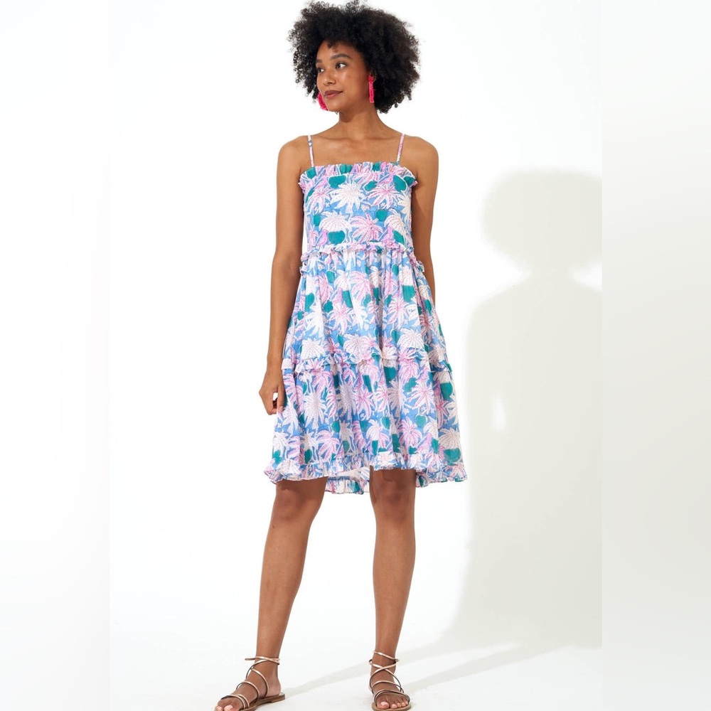 OLIPHANT SMOCKED BACK MINI- CAYMAN BLUE